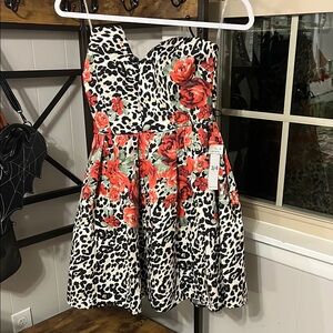 Floral Leopard Print Dress